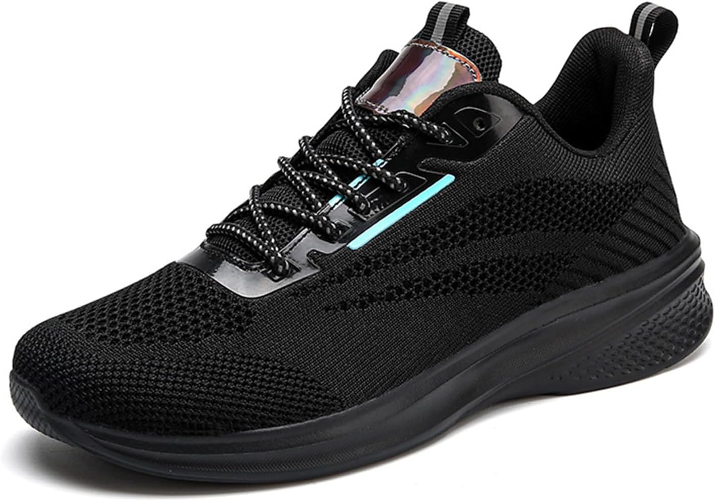 

Мужские вязаные кроссовки Crepuscute с сеткой и шнуровкой, ортопедические, легкие, дышащие, для бега и прогулок на открытом воздухе, черный