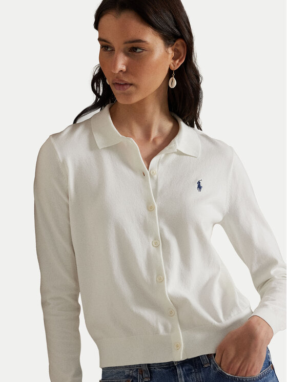 Облегающий кардиган 211972110002 Polo Ralph Lauren, белый — фото 4