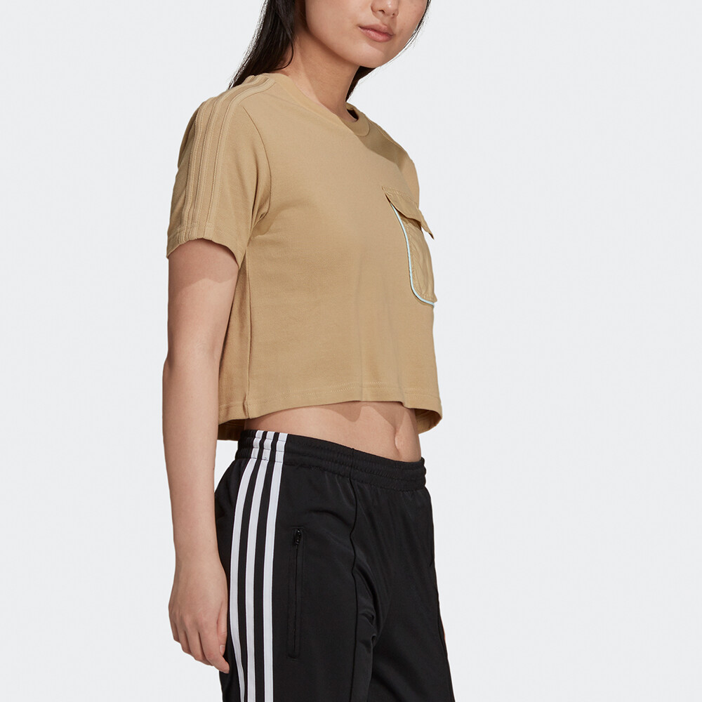 Укороченный топ женский хаки Adidas Originals — фото 4