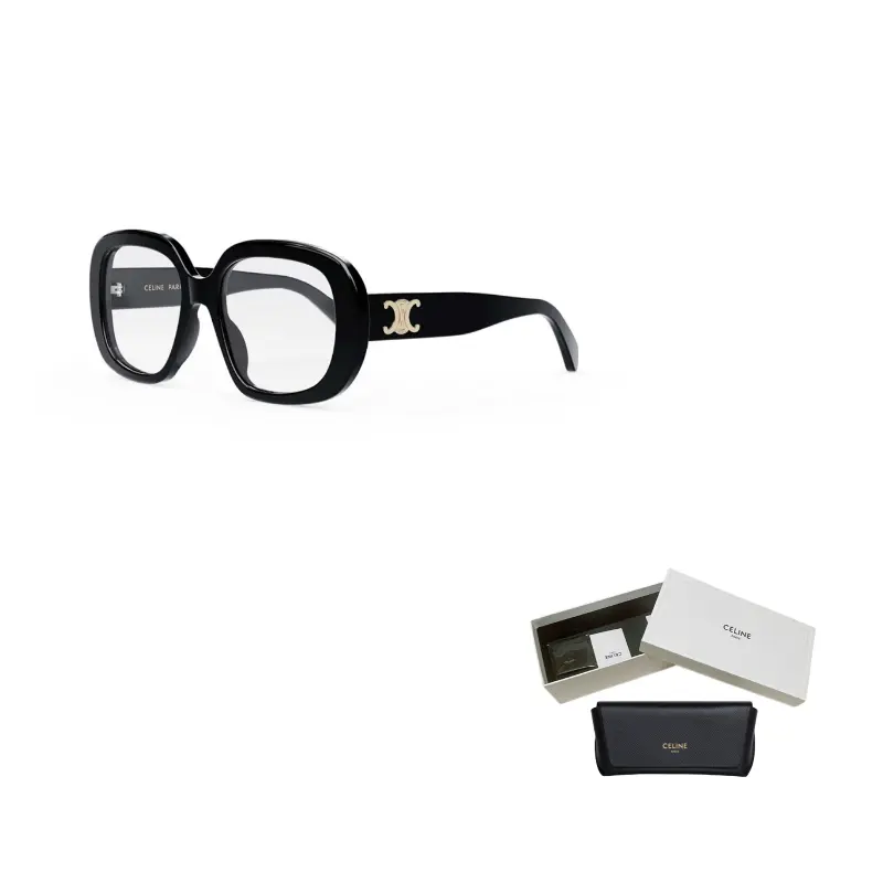 

CELINE Пластиковая оправа квадратной формы для очков унисекс черного цвета, Black