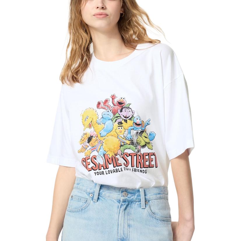 Футболка Unisex Sesame Street Collaboration UNIQLO, белый — фото 4