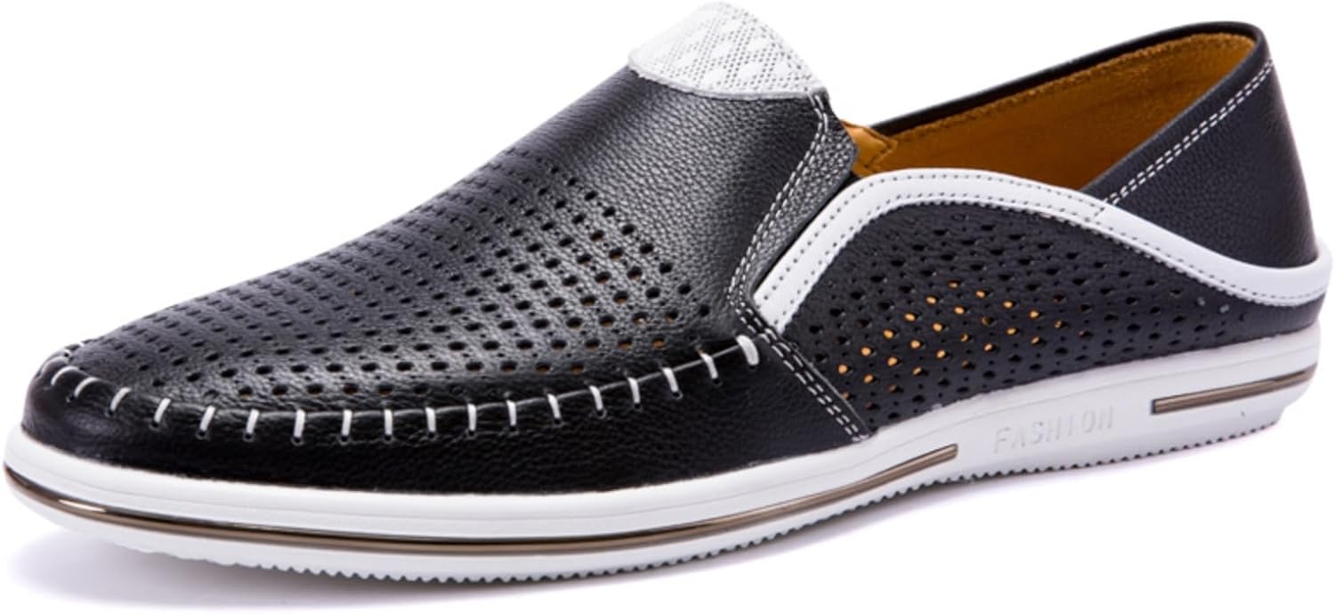 

Мужские натуральные кожаные лоферы- модные слип-он, повседневные и мягкие, идеально подходят для летних поездок и повседневной ношения Kpdwfms, черный