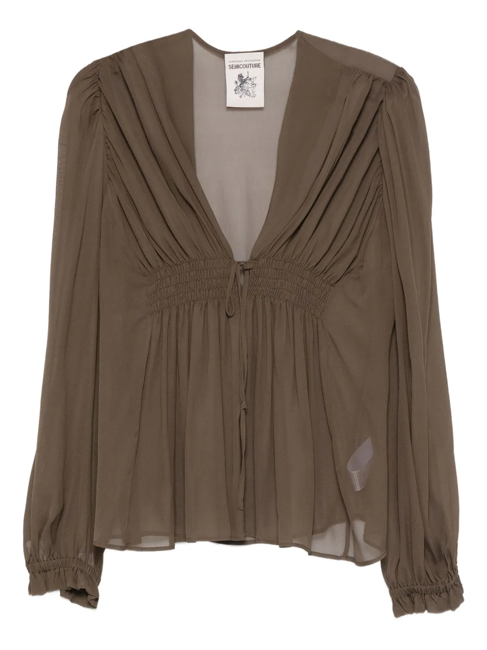 

Блузка со сборками Semicouture, серый