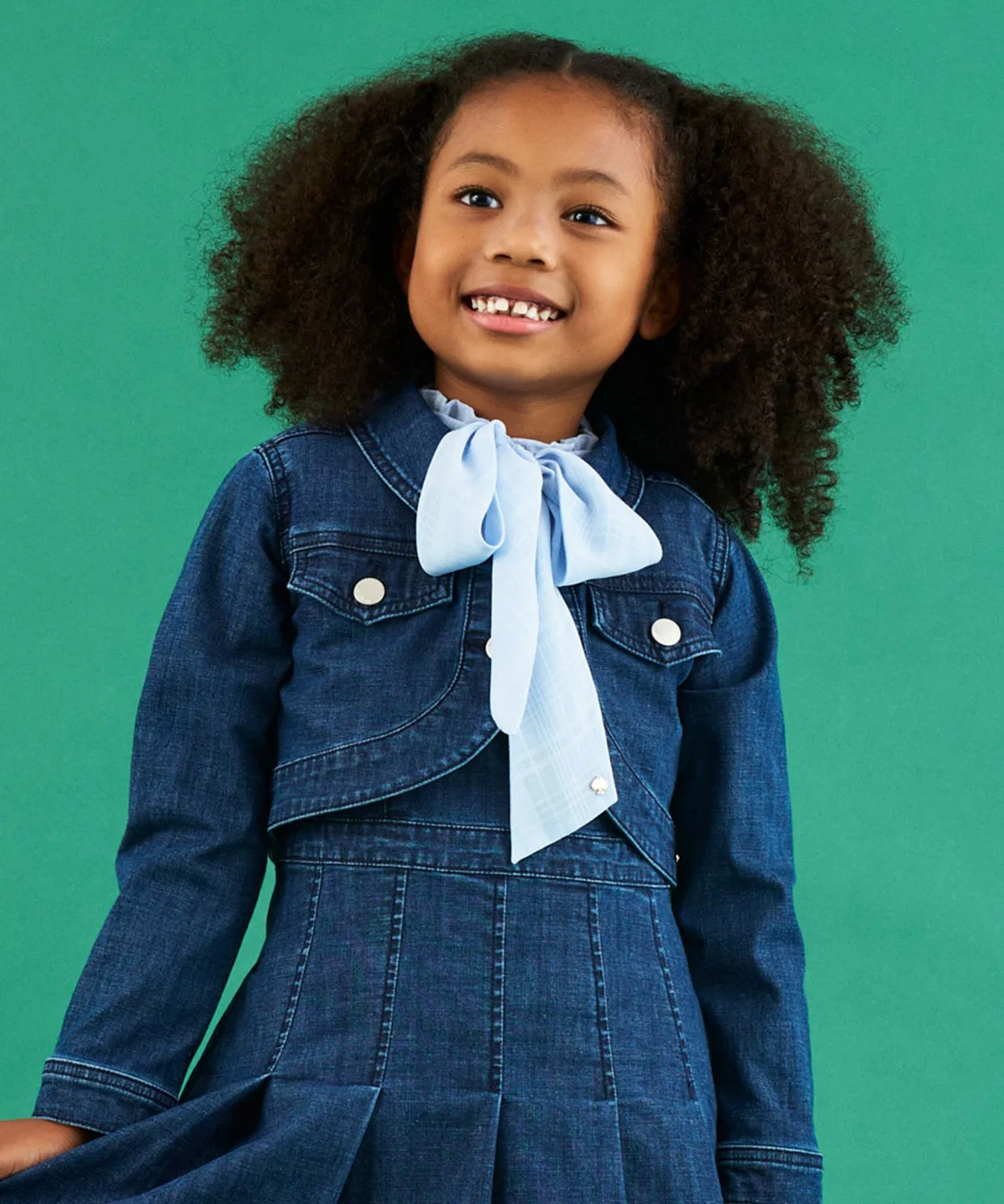 Детская блузка с бантом kate spade new york kids сапфирно-синего цвета