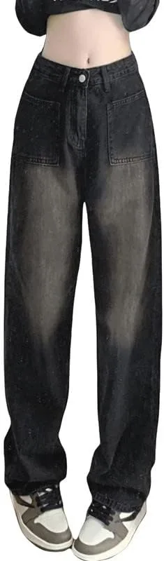 

Женские джинсы High Waisted с принтом Y2k в стиле Grunge Sastianaen