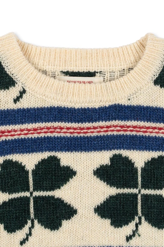 Детский шерстяной свитер BILLI SWEATER Konges Sløjd, бежевый — фото 4