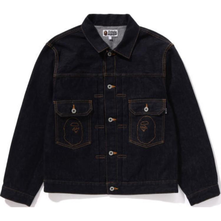 

A BATHING APE Куртка джинсовая с принтом, Marine Blue