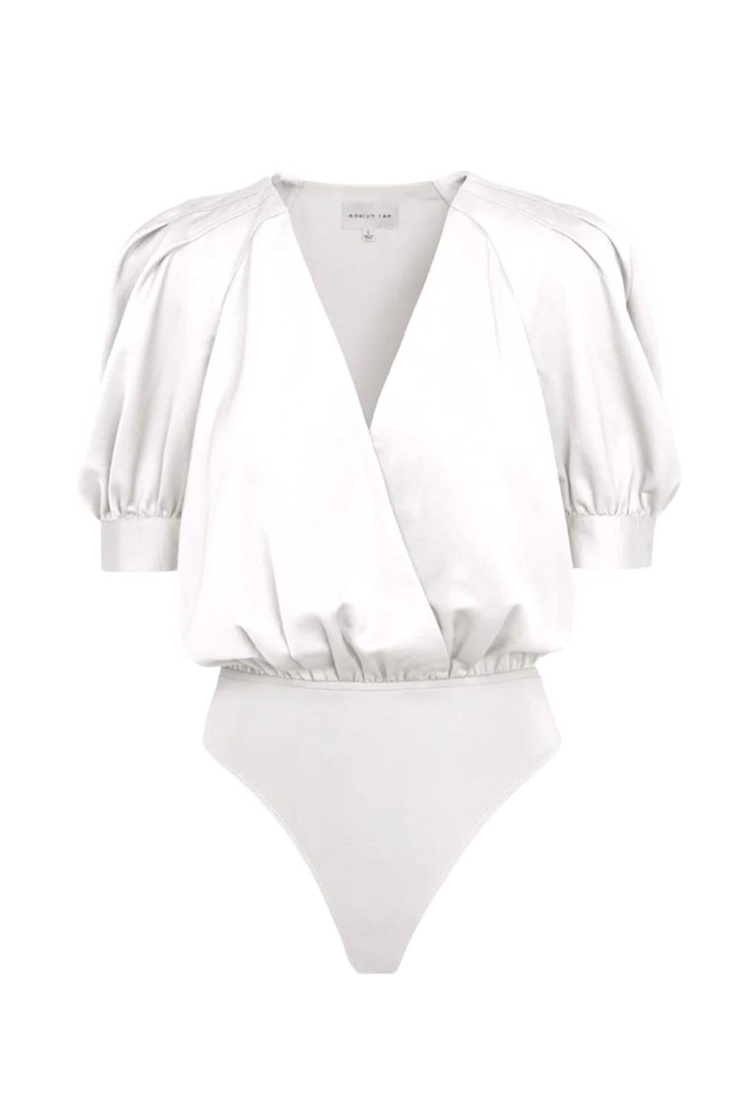 

Боди Mae Wrap-Effect из атласа белого цвета Adelyn rae