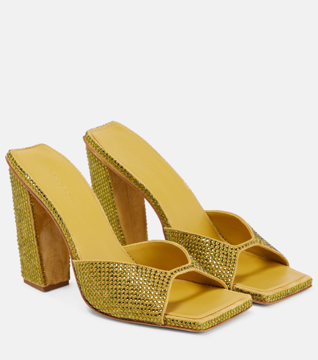 Мюли Gia/Rhw Rosie 14 из замши с декором Gia Borghini, Light Olive
