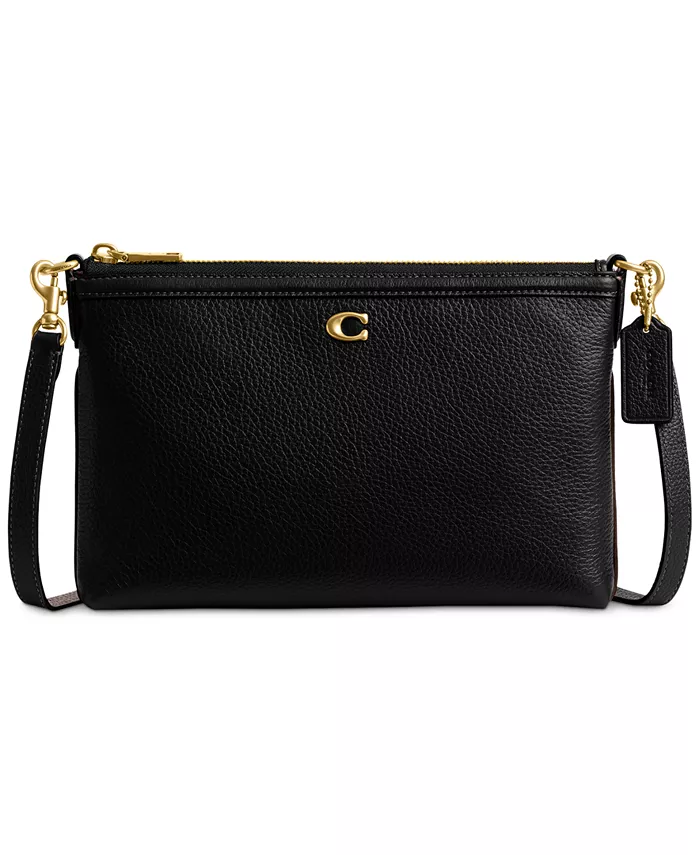 

Изящная сумка-кроссбоди Legacy Zip Top Small из кожи Pebble COACH, коричневый