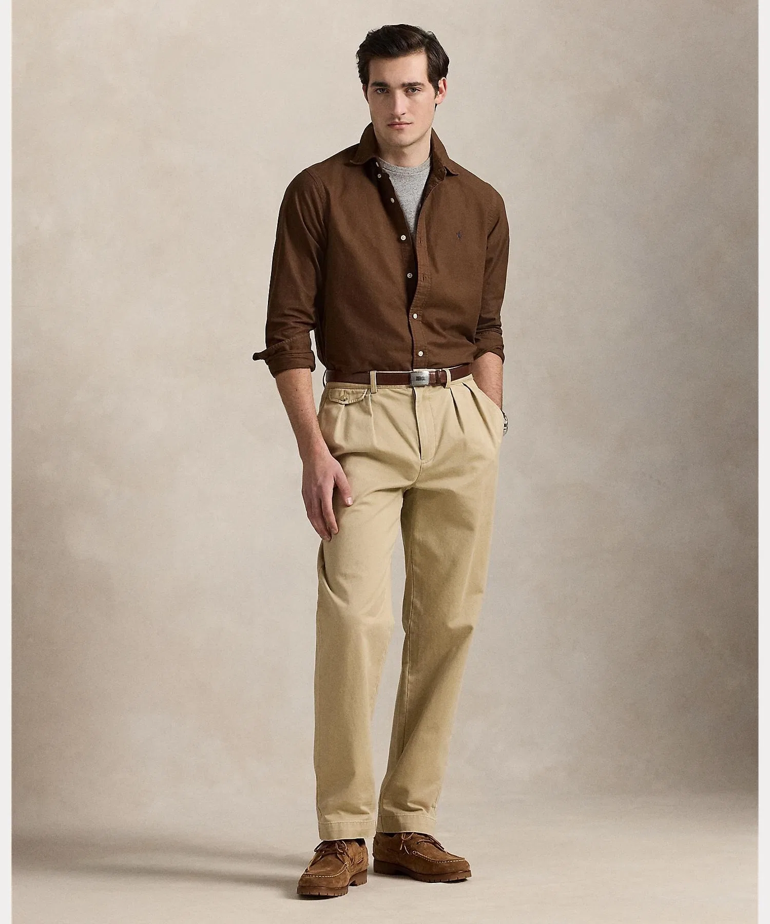 Мужская рубашка Polo Ralph Lauren классического кроя с пуговицами — фото 3