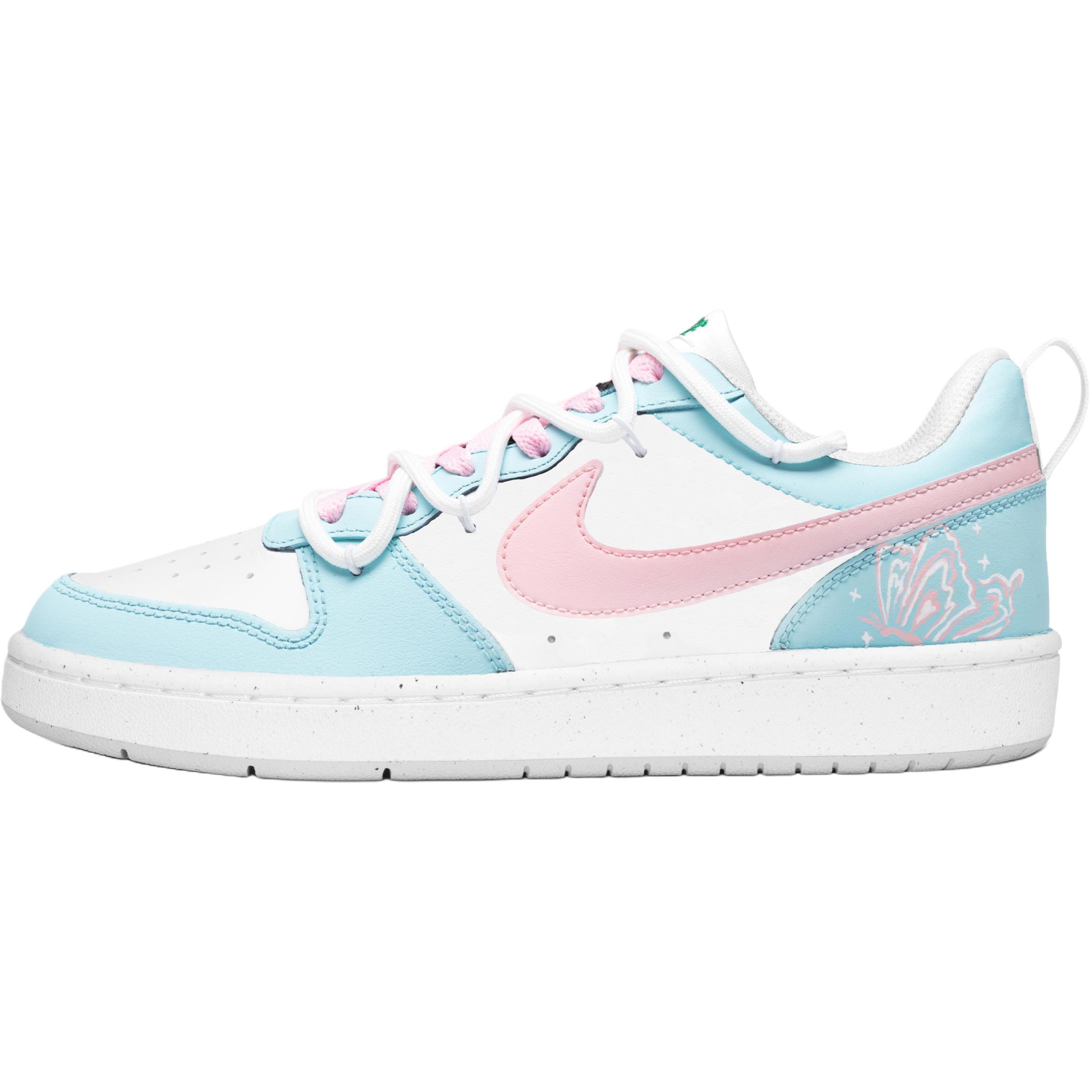 

Nike Court Borough Macaron Low top детские скейтбординг кроссовки Pink Blue