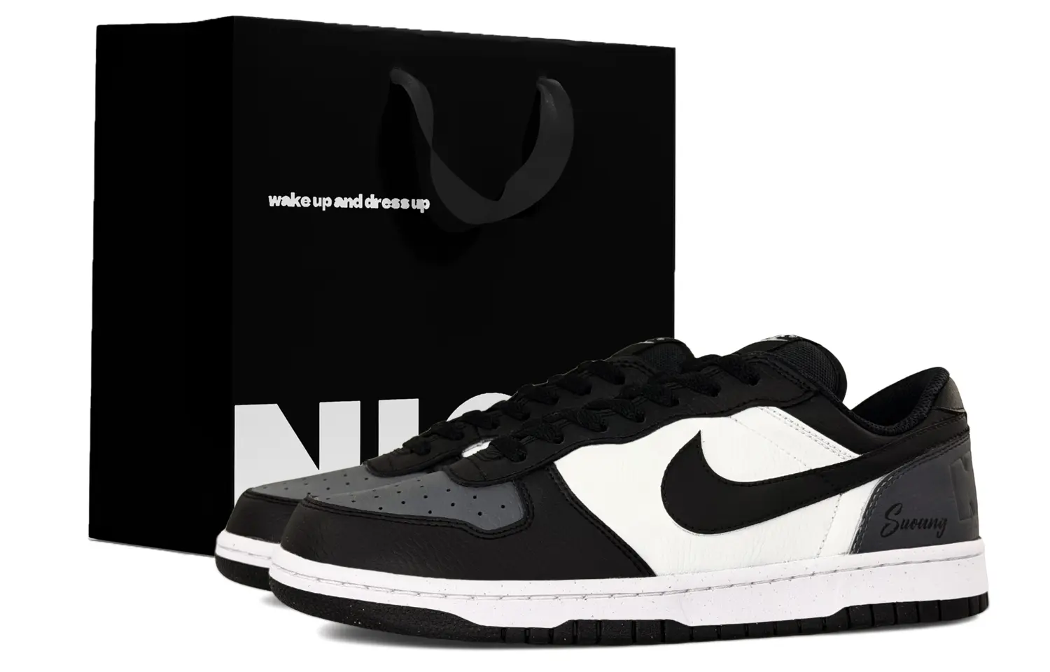 

Nike Большие устойчивые к истиранию дышащие низкие скейтборд кроссовки мужские черные серые