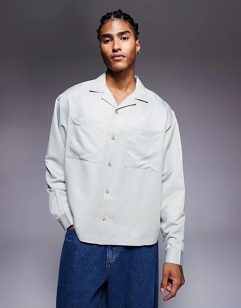 

Рубашка свободного кроя ASOS DESIGN цвета «камень»