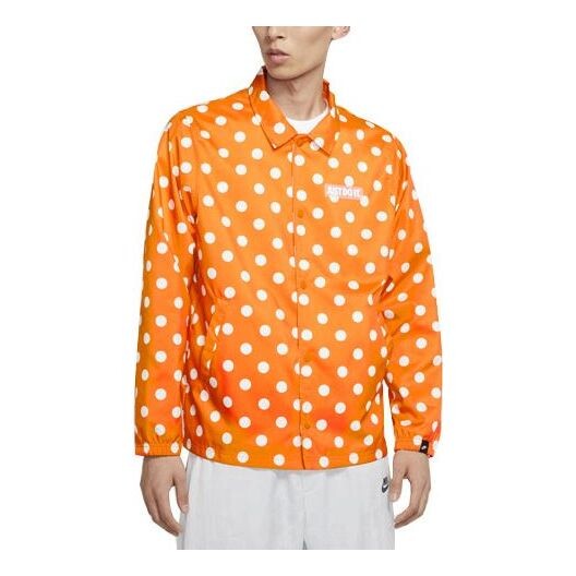 

Куртка Nike Windproof Breathable polka dots Athleisure Casual Sports Long Sleeves Jacket Orange, оранжевый