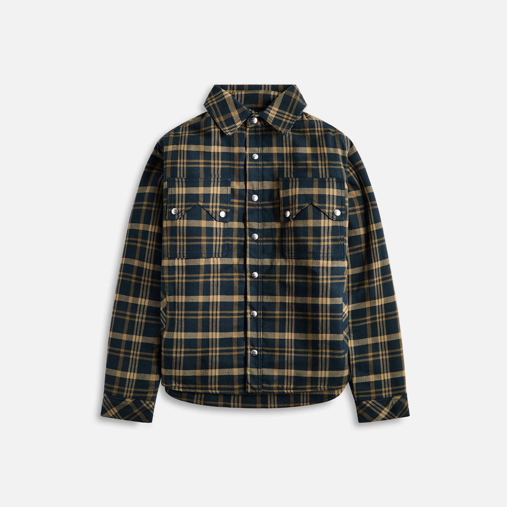 

Рубашка Rhude Flannel Sherpa Overshirt, цвет Brown/Black