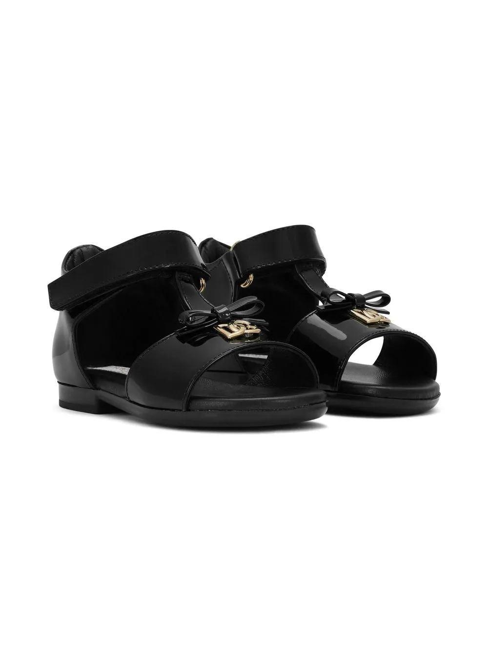 

Лакированные босоножки First Steps Dolce & Gabbana Kids, черный
