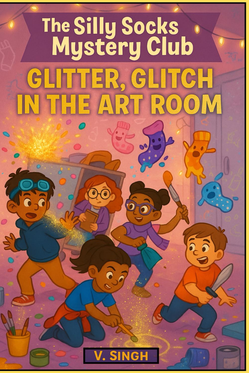 

THE SILLY SOCKS MYSTERY CLUB - BOOK 2: GLITTER GLITCH IN THE ART ROOM: A COLORED WHIMSICAL AND FUNNY MYSTERY ADVENTURE STORYBOOK FOR SMART KIDS AGES 8-12 (Independently published)