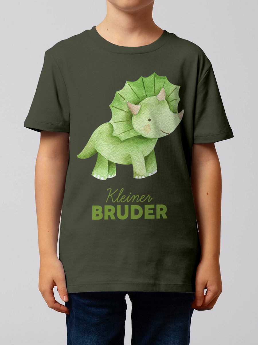 Рубашка watabout.kids Dinosaurier 01 Kleiner Bruder, хаки/оливковый/светло-зеленый — фото 3