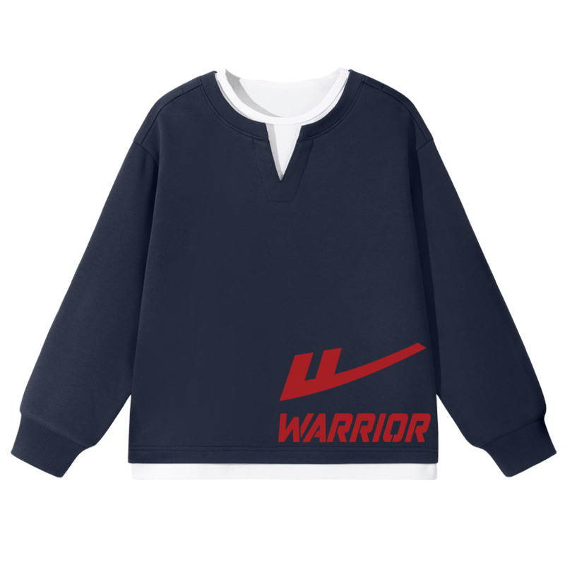 

Детский свитшот с круглым вырезом Moderate WARRIOR, темно-синий/красный logo bottom left