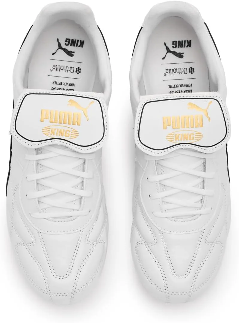 Футбольные бутсы Puma King Top Firm для мужчин, для игры на искусственном газоне, белый/черный