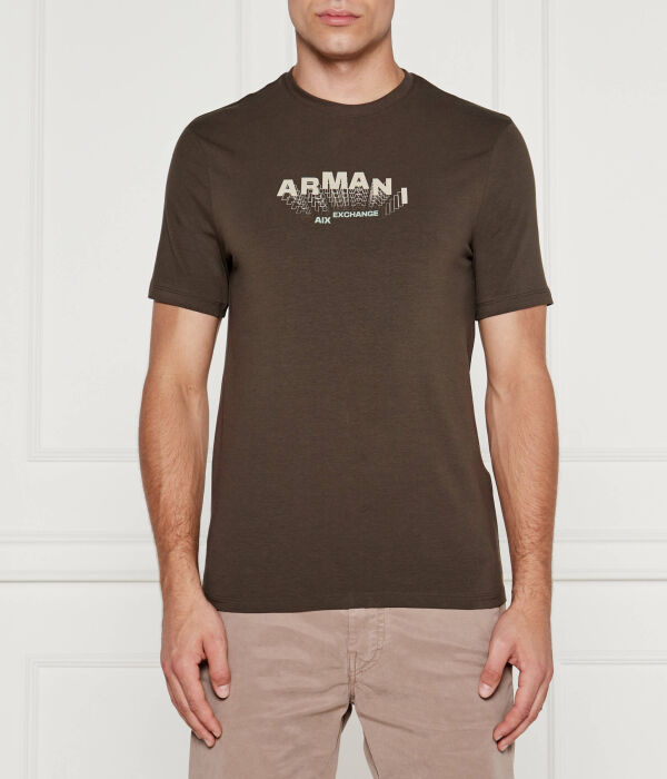 

Футболка мужская Armani Exchange облегающего кроя с принтом, коричневый