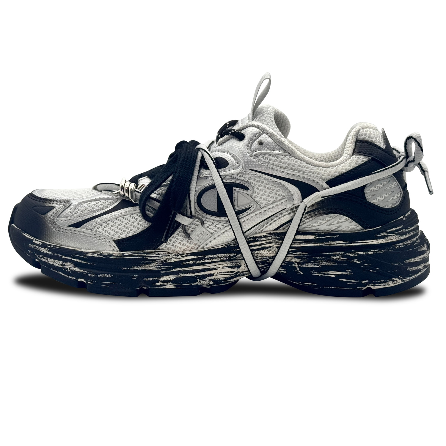 

Champion Амортизирующие нескользящие низкие кроссовки для бега Unisex Black White