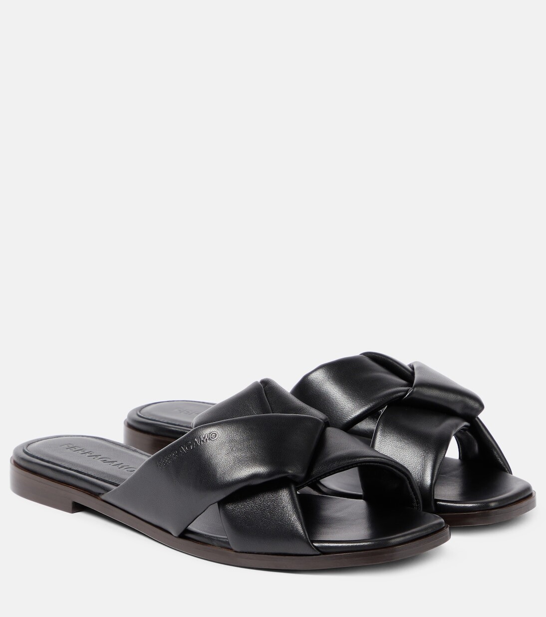Кожаные шлепанцы Ferragamo, черный