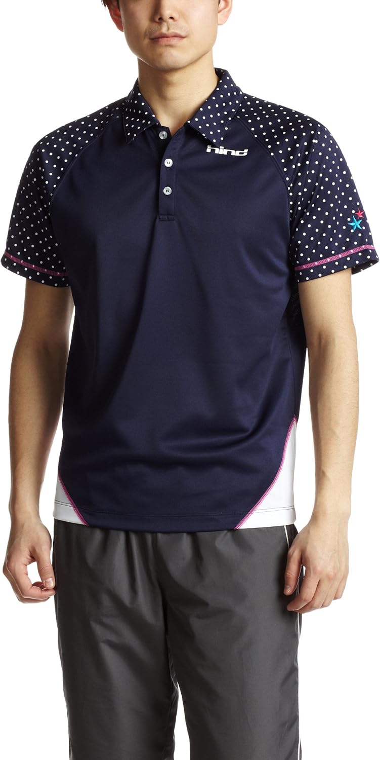 

Рубашка-поло с коротким рукавом в горошек Hind, темно-синий