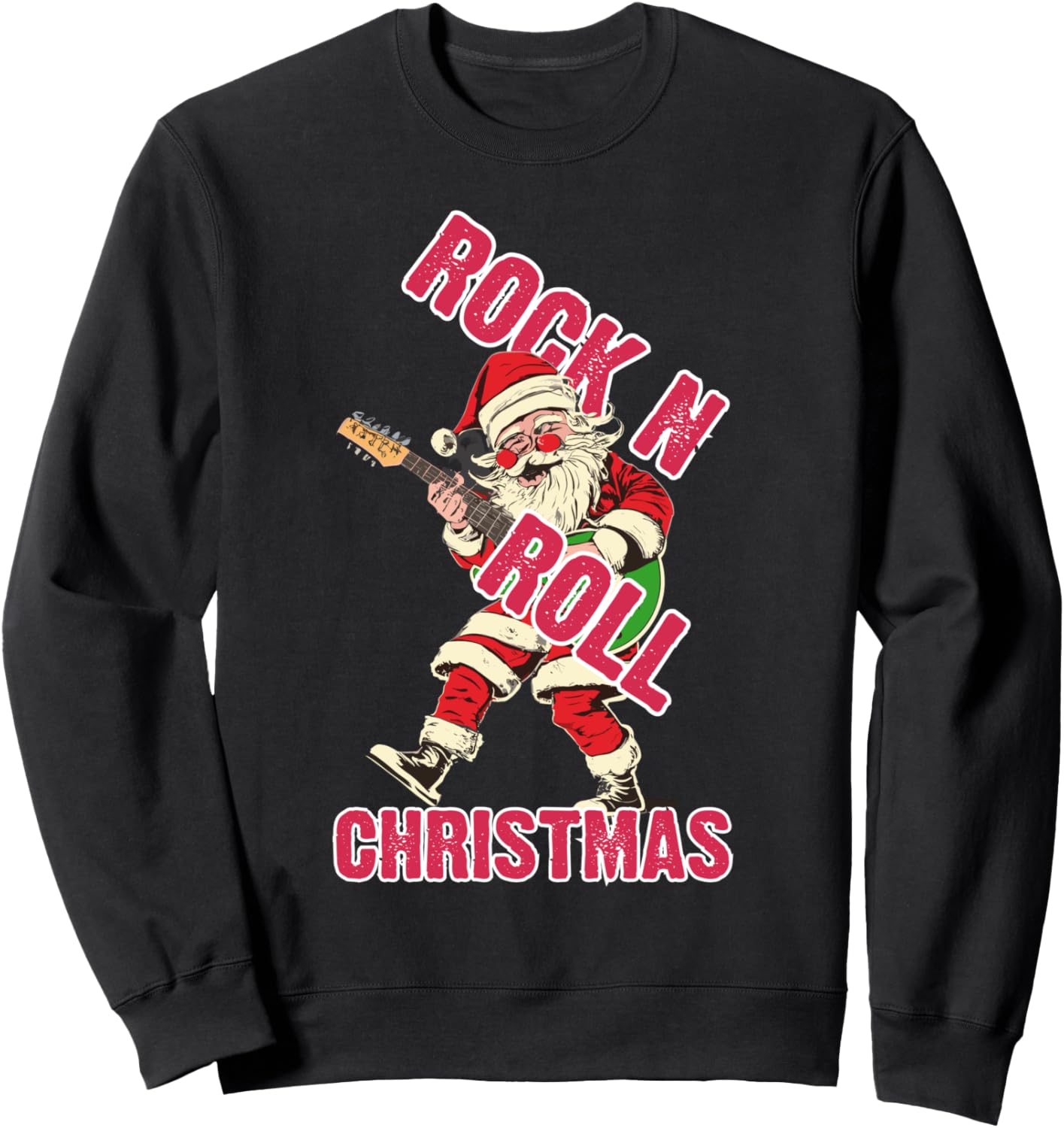 

Рождественская толстовка с изображением Санта-Клауса в стиле рок-н-ролл и играющего на гитаре Rock N Roll Christmas Gifts, черный