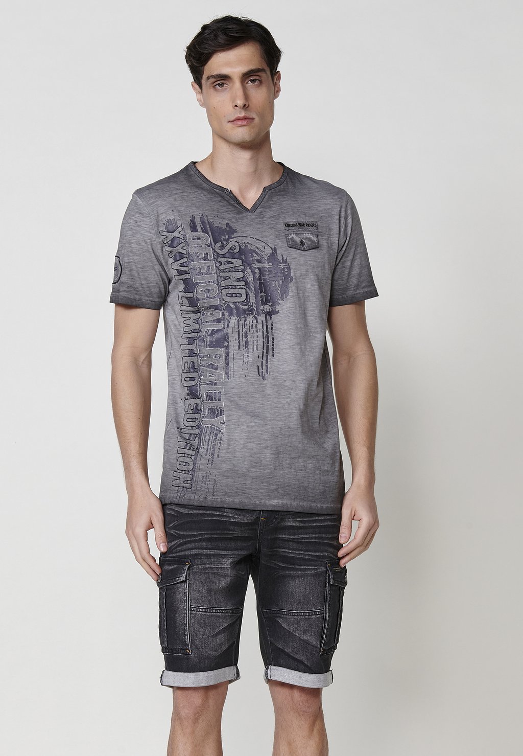 

Футболка с принтом SHORT-SLEEVED Koroshi, серый