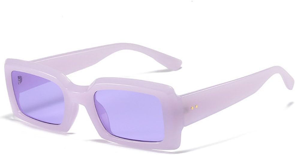 

Модные очки 2027 года для женщин и мужчин: стильные очки-«желе» фиолетового цвета, мужские солнцезащитные очки, маленькие прямоугольные солнцезащитные очки UV400 MTZJH, Purple Purple