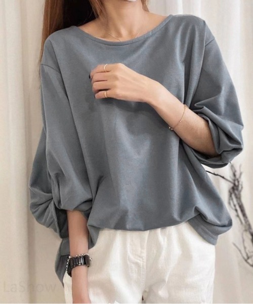 

Футболка с дизайнерским рукавом BLANC FICELLE, синяя