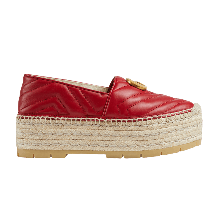 Эспадрильи Gucci Wmns GG Espadrilles Double Platform 'Hibiscus Red', красный