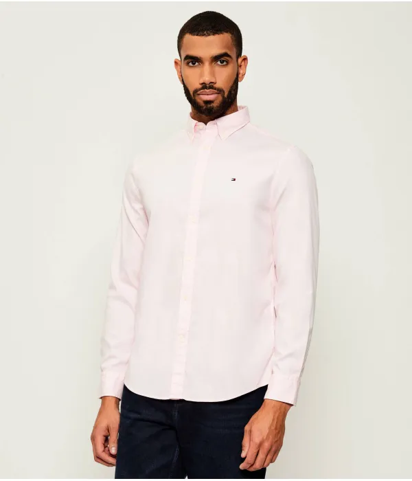 Рубашка Добби Slim fit Tommy Hilfiger, розовый — фото 3