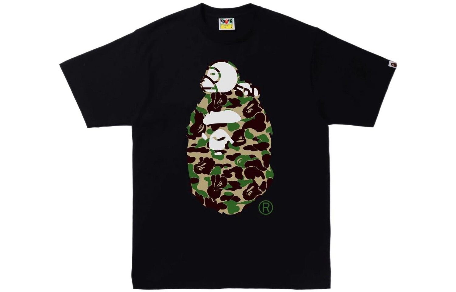 

A BATHING APE Мужская футболка, Черный/Зеленый