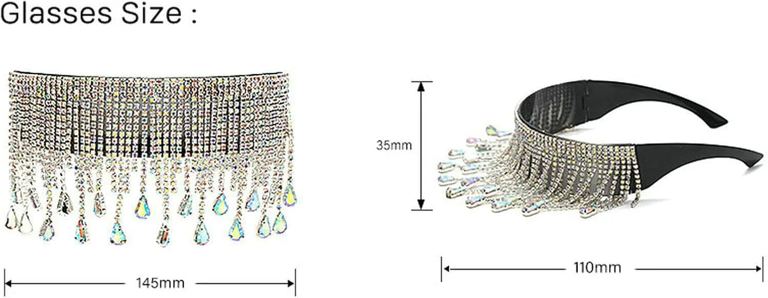 

COTIA Большие солнцезащитные очки для женщин, роскошные модные солнцезащитные очки с кисточками, кристаллами и бриллиантами, в стиле панк, защитные очки, Purple