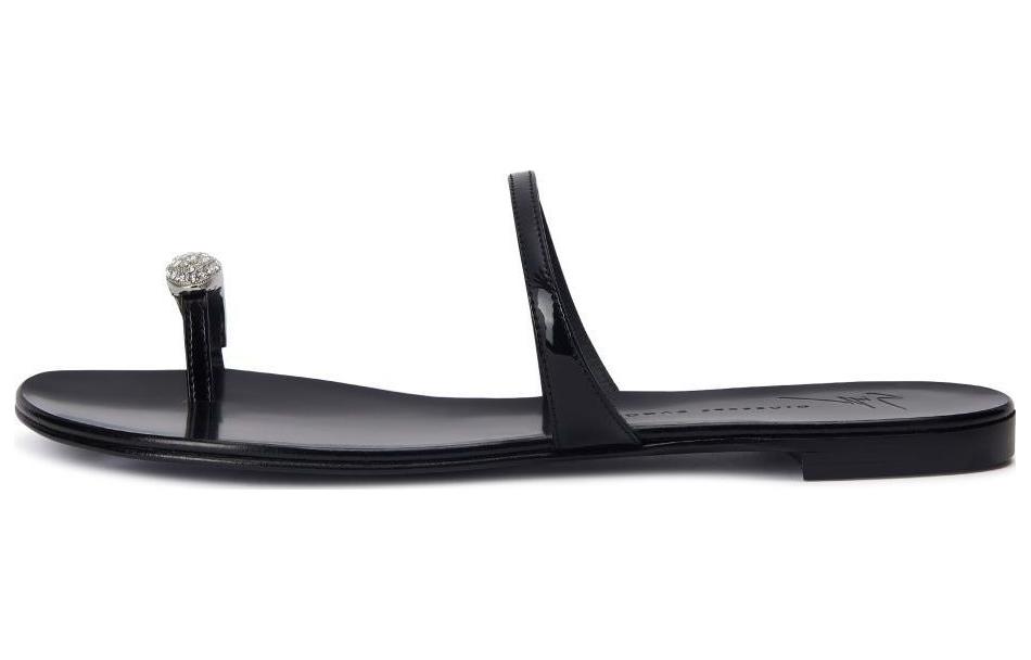 Сандалии женские кожаные на плоской подошве с кольцом Giuseppe Zanotti, Original Shoe Box Included