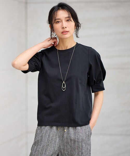 

Футболка с пышными рукавами ANY, черный