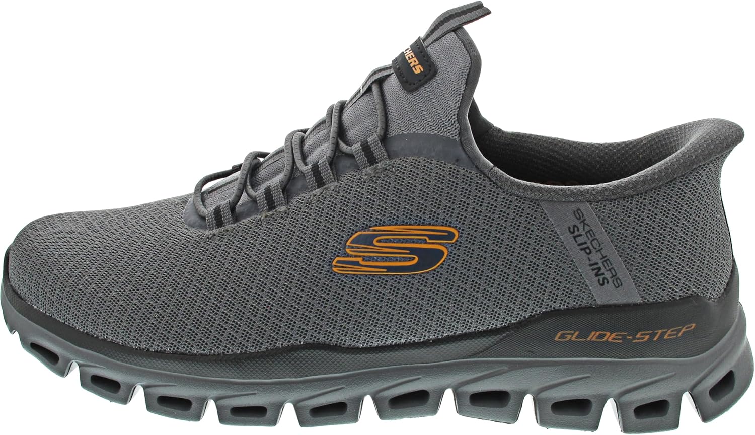

Мужские слипоны Skechers Glide-Step Noxus без шнурков, оранжевый/угольный