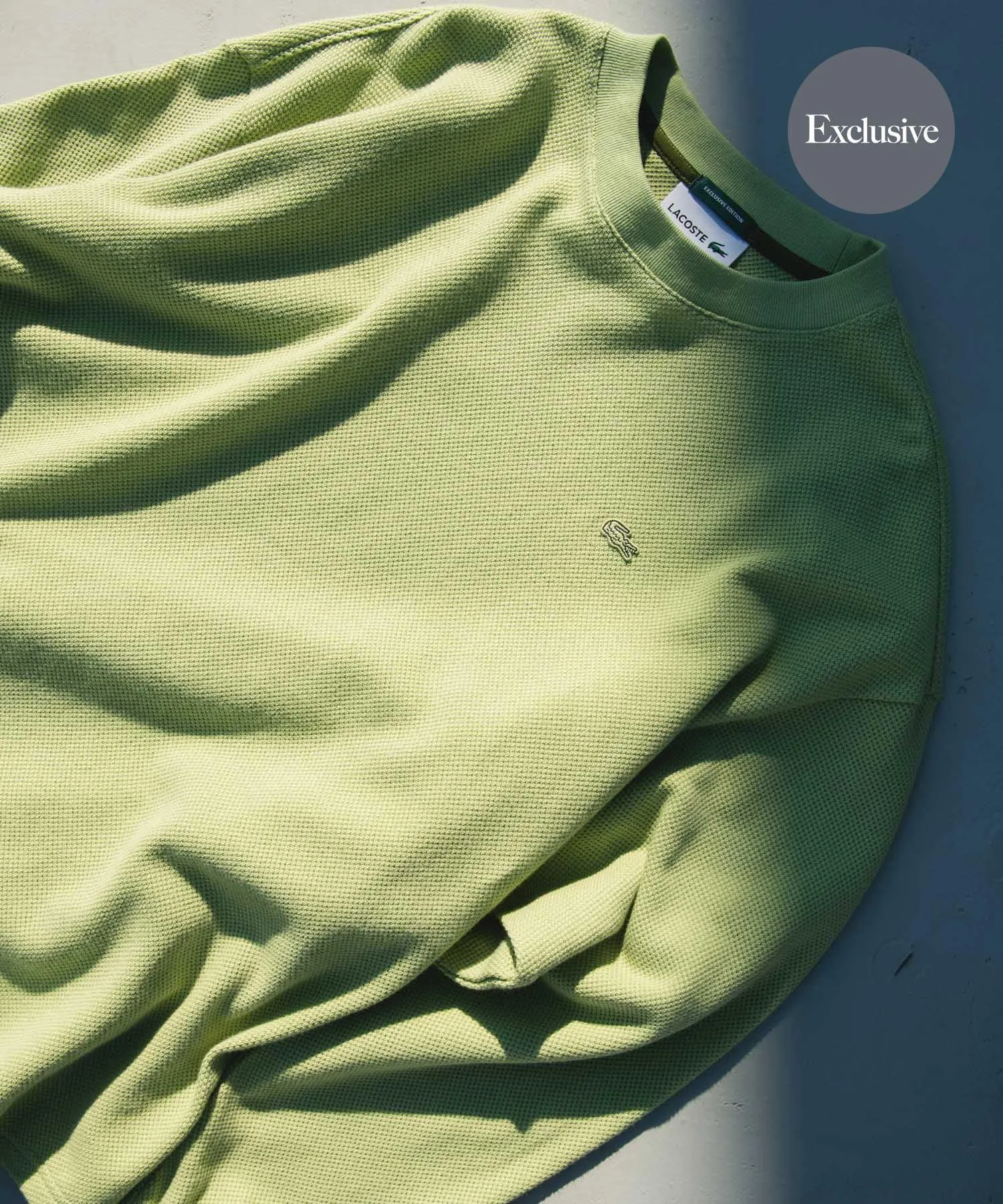Мужская футболка с длинным рукавом LACOSTE x DOORS THICK PIQUE ROUND зеленый
