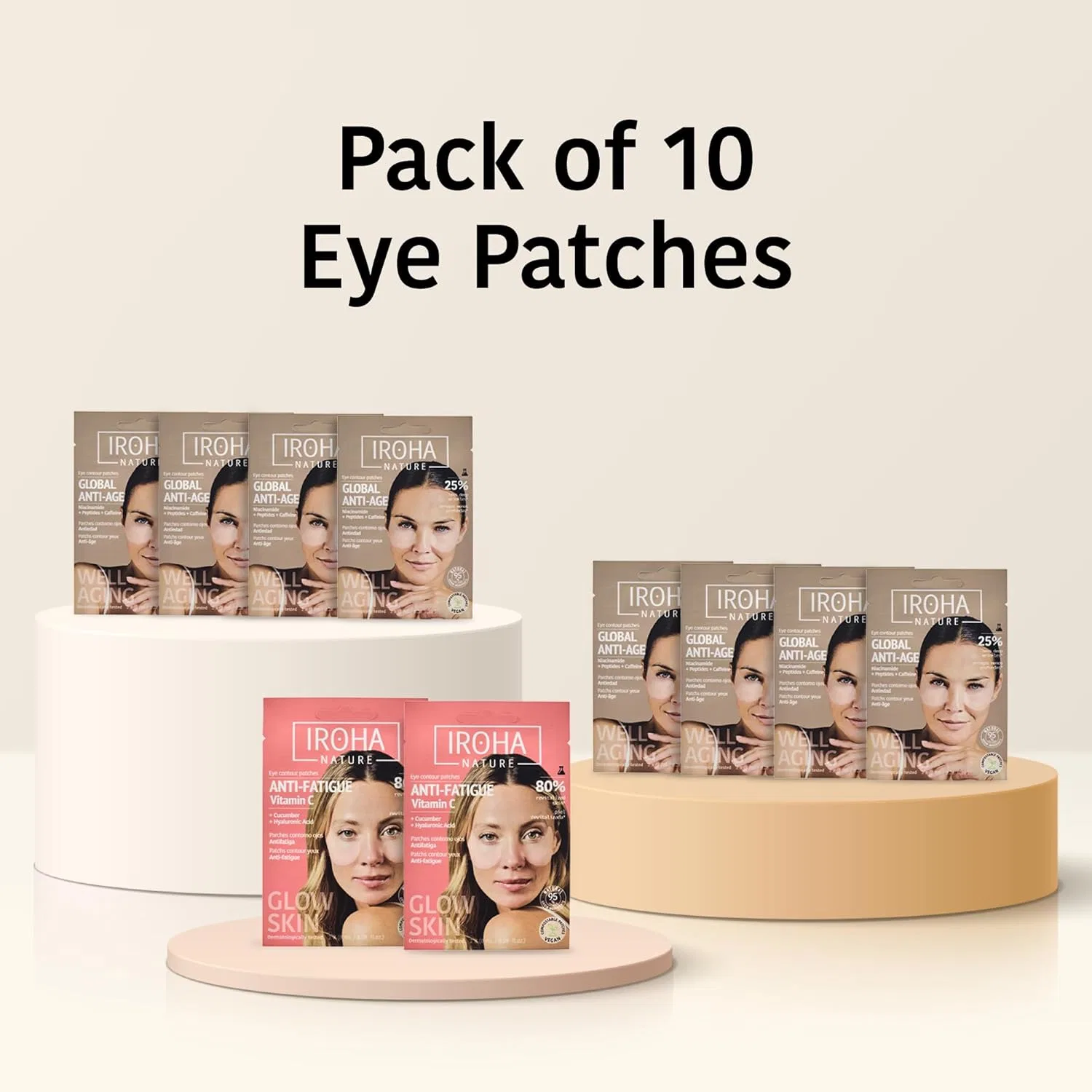 Набор тканевых патчей для глаз от Iroha Nature, 10 шт. Iroha Nature, Against Dark Circles — фото 3