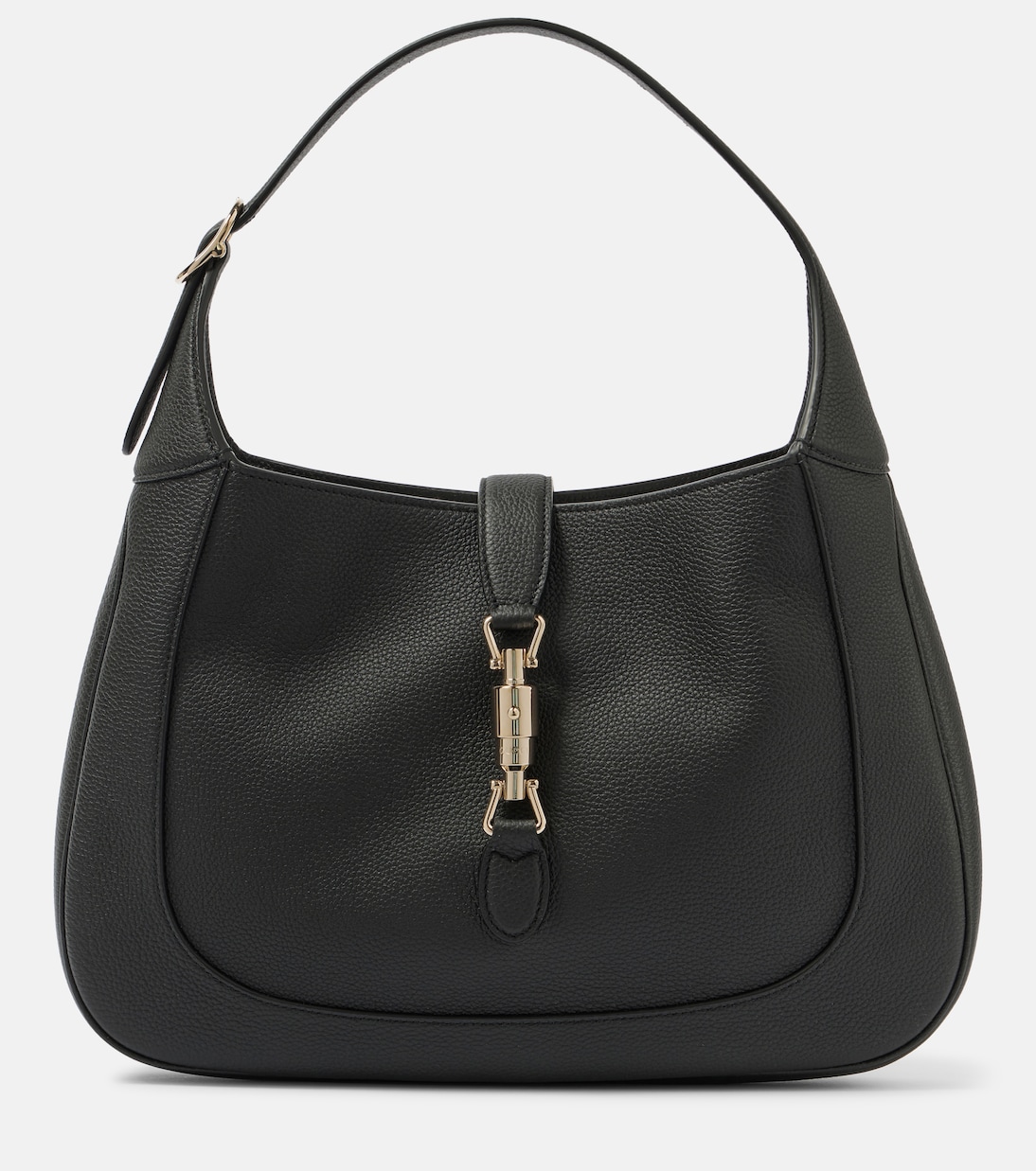 

Джекки средняя кожаная сумка через плечо Gucci, Black/ Vrv