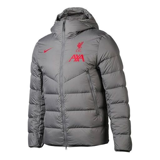

Пуховик Nike Strike Printing Pattern hooded down Jacket Gray, серый