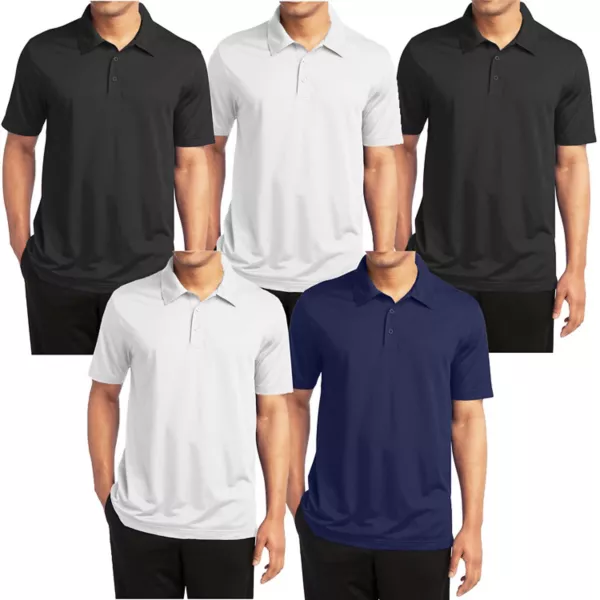 

Мужские поло с влагоотводящим эффектом Harvic, набор из 5 штук Galaxy, цвет black white navy