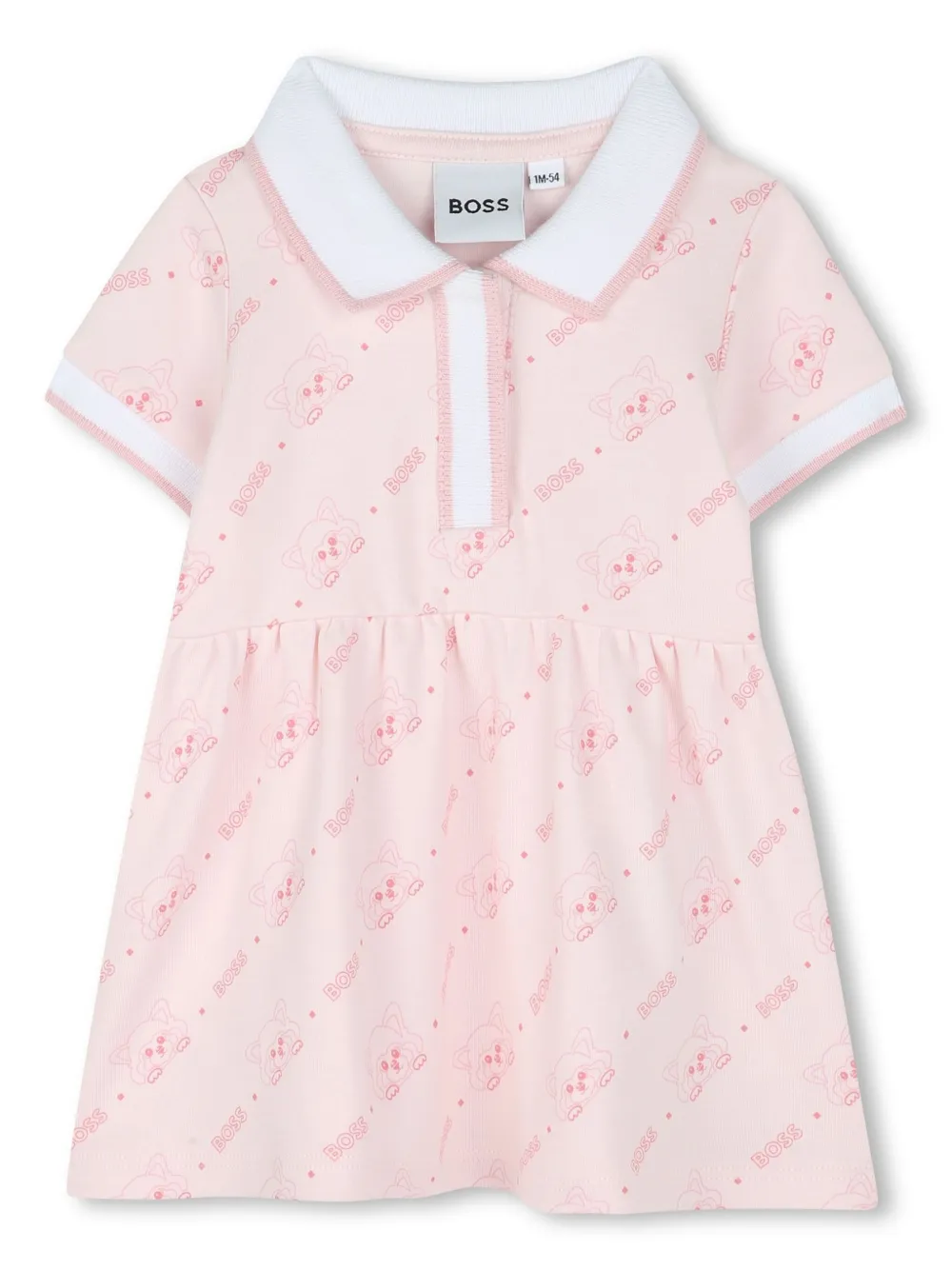 

Платье с графичным принтом BOSS Kidswear, розовый
