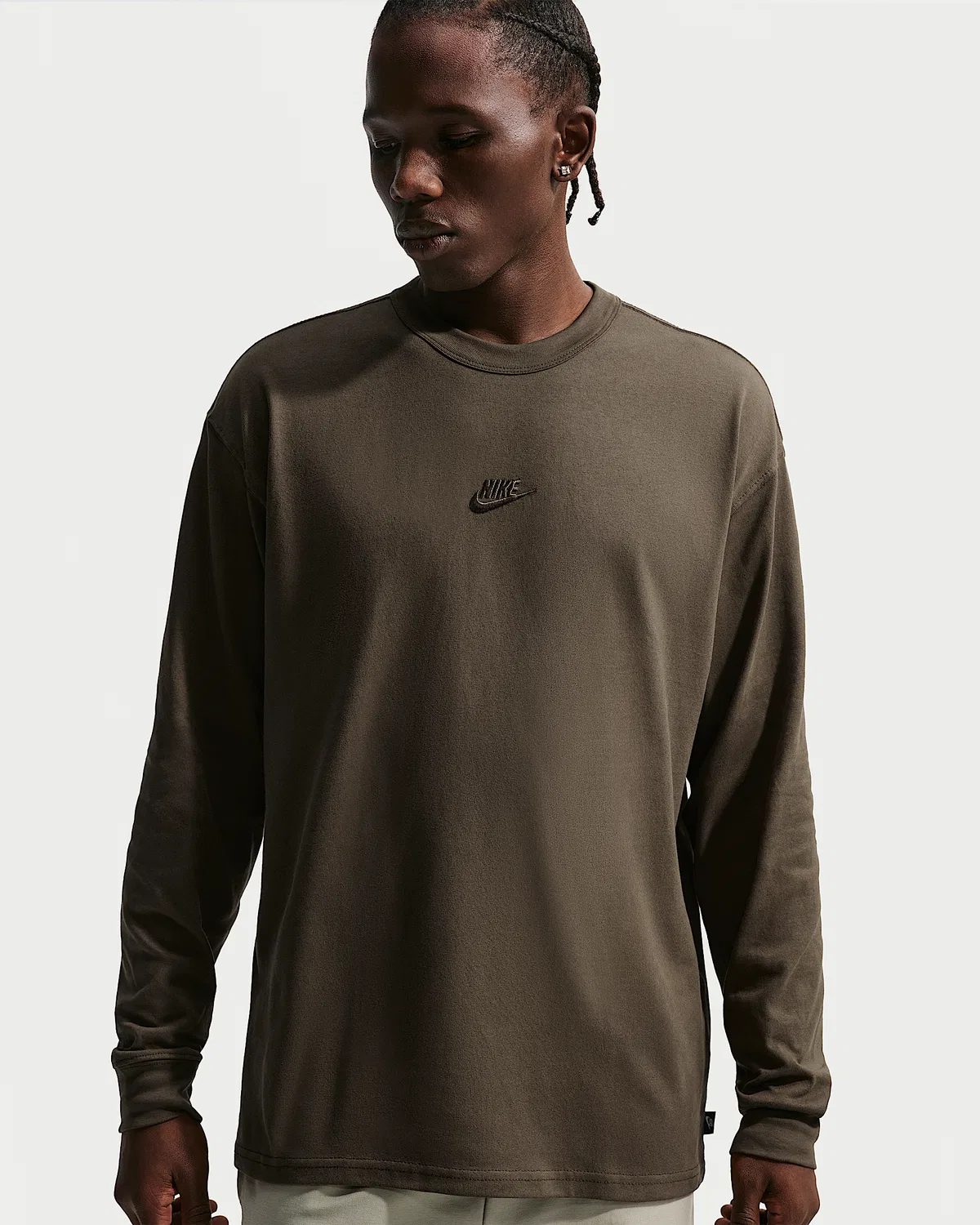 Мужская футболка с длинным рукавом Nike Sportswear Premium Essentials, Dark Hazel