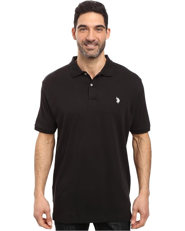 Поло U.S. POLO ASSN. Solid Interlock Polo, черный — фото 4