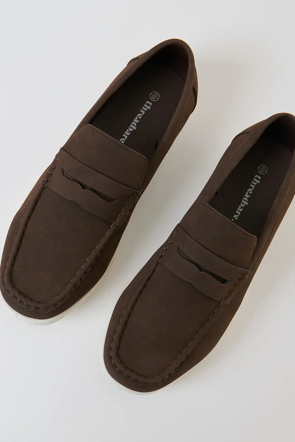 Полуботинки Penny Loafer из искусственной замши Threadbare, шоколадный — фото 3