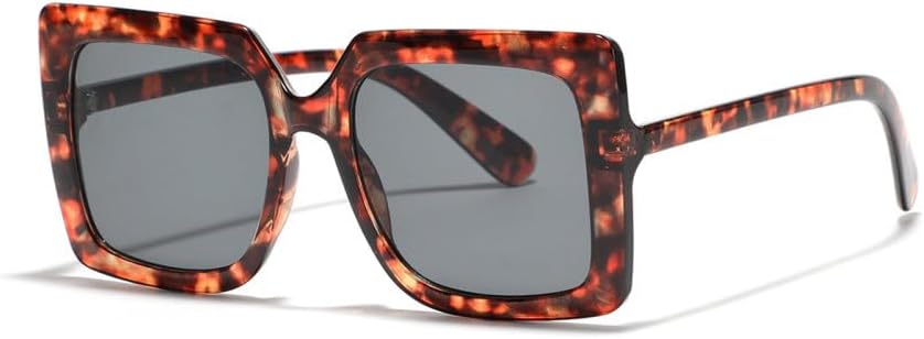 

Большие очки в оправе для женщин, прозрачные, увеличенного размера, черепаховая оправа, солнцезащитные очки для женщин и мужчин, защита от ультрафиолета UV400 MTZJH, Leopard Gray